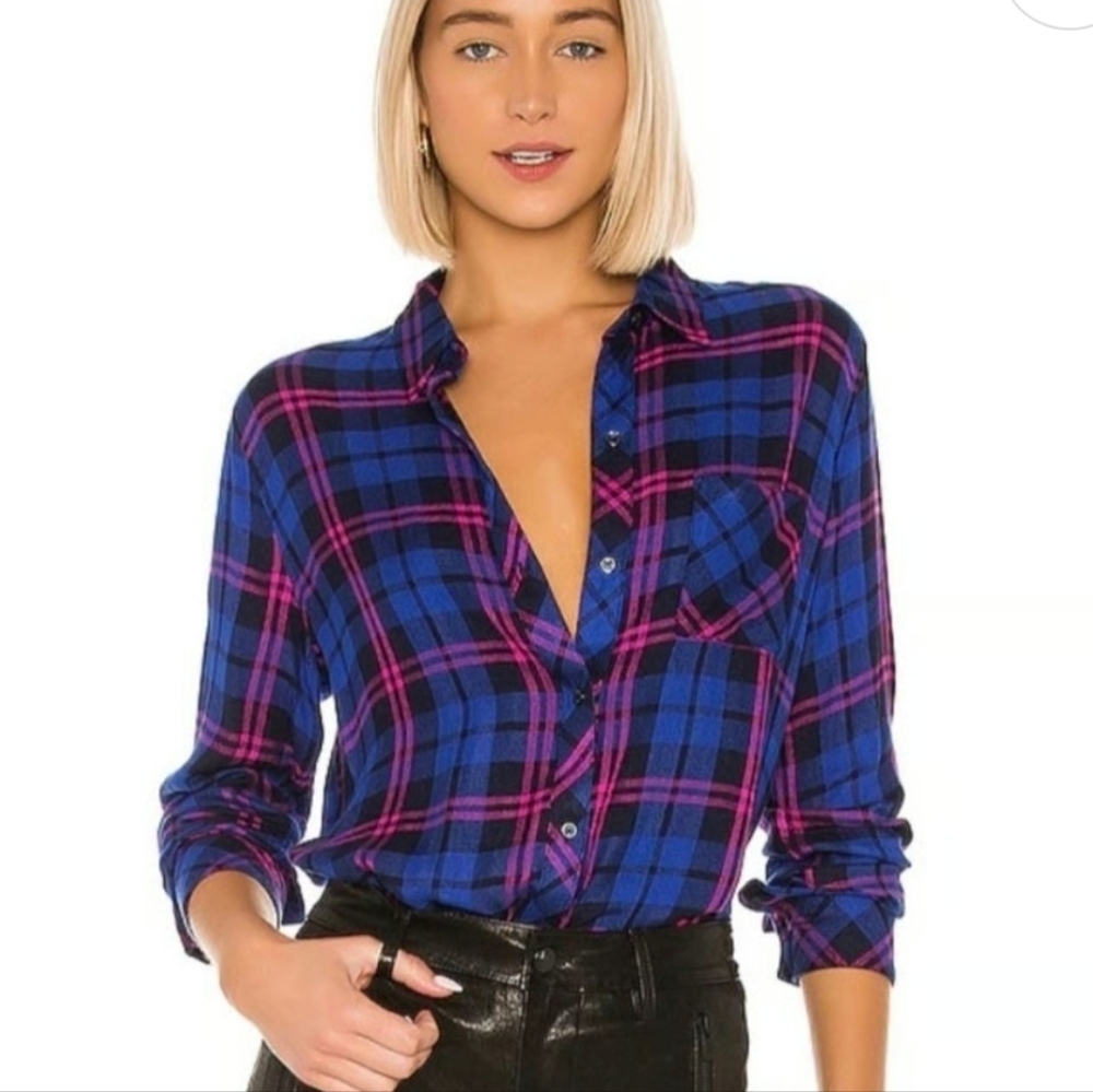 Rails Hunter Flannel Plaid Button Down Shirt Size XS - Picture 1 of 13